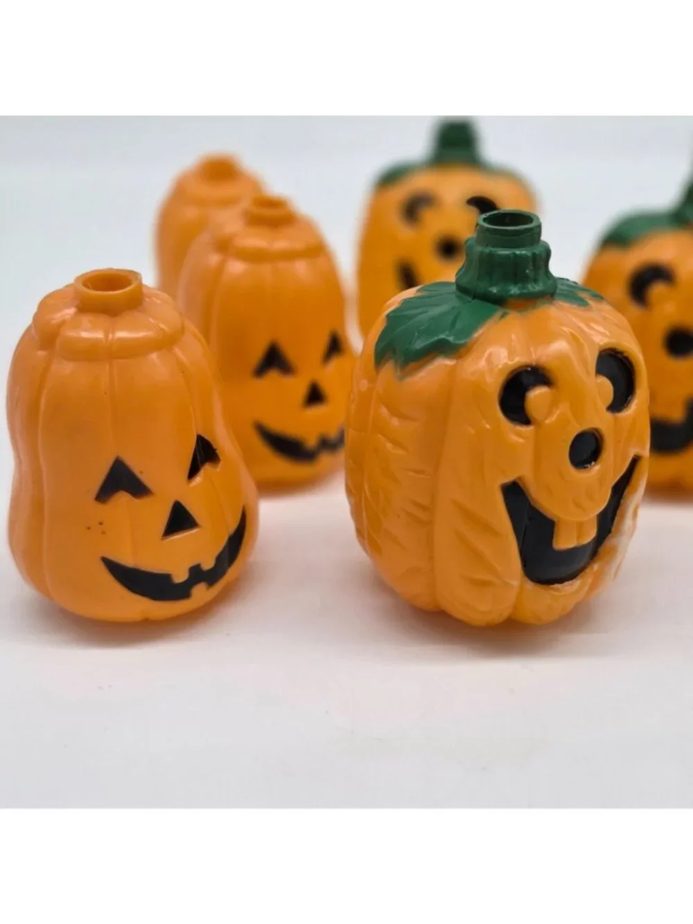 Mini Pumpkin Jack-O-Lantern String Light Covers Plastic Halloween Lot of 10